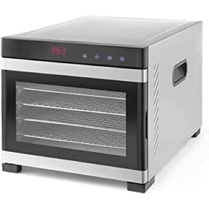 Déshydrateur Alimentaire Biolomix BD1210, 400W, 6 Plateaux Inox, écran Tactile LCD, Noir, Neuf