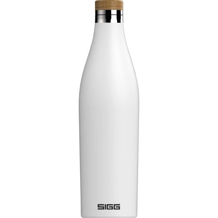 Gourde Isotherme SIGG Meridian 0,5L/0,7L | Acier Inox 18/8, Double Paroi, Bouchon Bambou | Sans BPA, étanche, Design Suisse