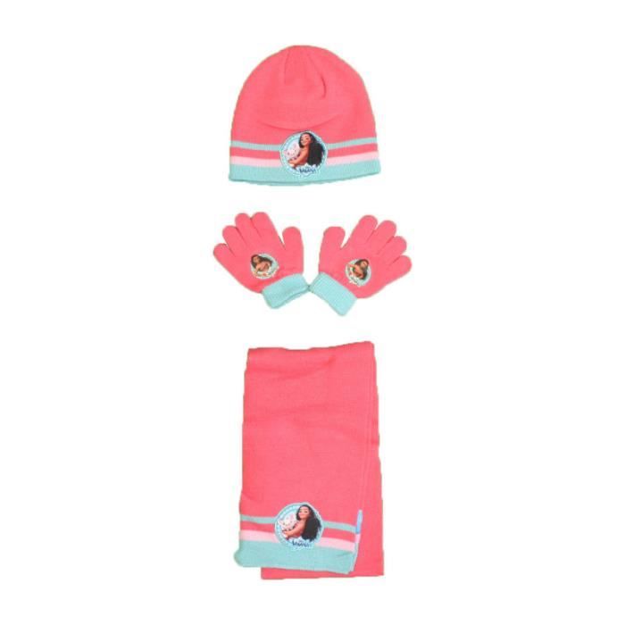 Ensemble bonnet gants écharpe Fille Vaïana Unique Corail