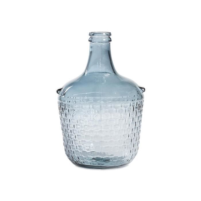 Vase DameJeanne à reliefs en verre recyclé 12L JERZY Transparent
