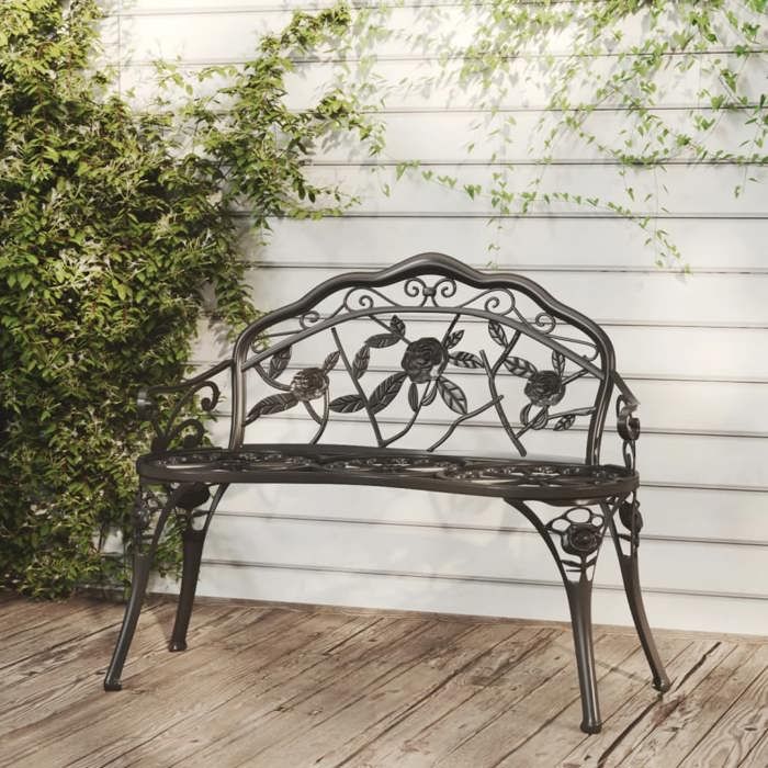 vidaXL Banc de jardin 100 cm Aluminium coulé 42166 - vue 3