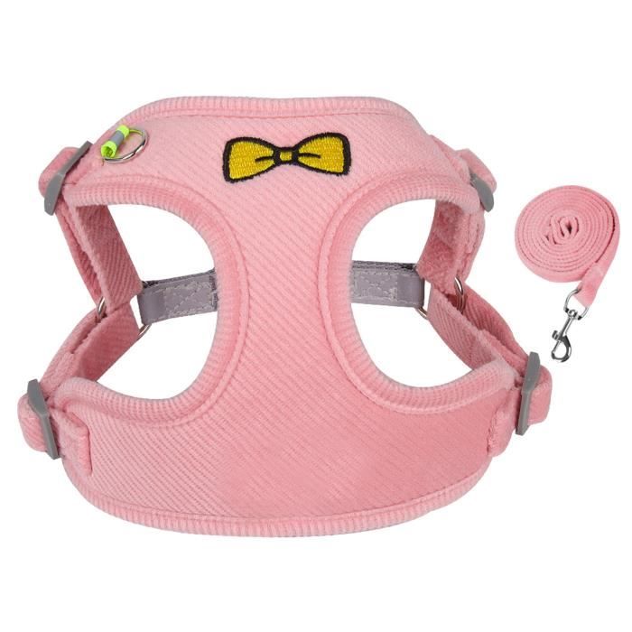 Meilleurs prix pour Harnais pour chien - VVIKIZY - Modèle M - Rose - Tissu respirant - Sécurité réfléchissante