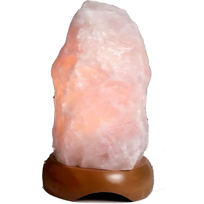 Lampe minérale en quartz rose