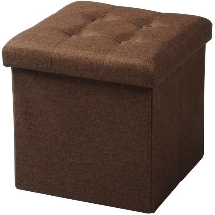 WOLTU Tabouret pouf coffre Boîte de rangement repose-pied cube siège pliable gagner de lespace 37 5x37 5x38cm Brun WOLTU Tabouret pouf coffre Boîte de rangement repose-pied cube siège pliable gagner de lespace 37 5x37 5x38cm Brun