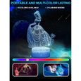 Lampe Princess Veilleuse 3D,Télécommande 16 Couleurs Changeantes Réglage De La Luminosité,Cadeaux De Noël Pour Salon Chambre Décor-1