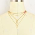 LCC® Collier femme argent fantaisie pendentifs en forme de croix cadeau bijoux chaîne cou anniversaire alliage aluminium sautoir-1