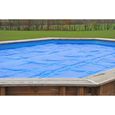 Bâche été à bulles pour piscine rectangle en bois Marbella - SUNBAY - 4 x 2,5 m - Bleu-1