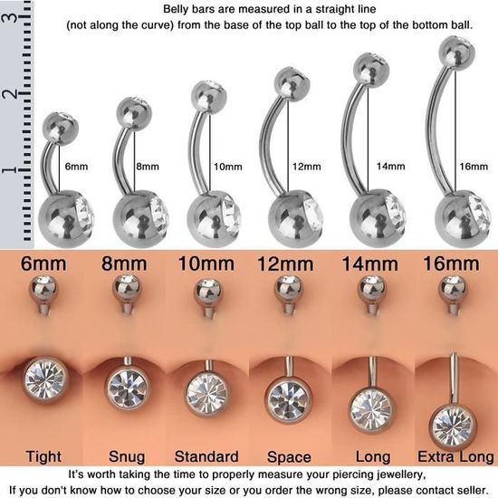 Piercing Nombril 14G En Acier Chirurgical 316L - Lot De 3 Designs Différents - 14
