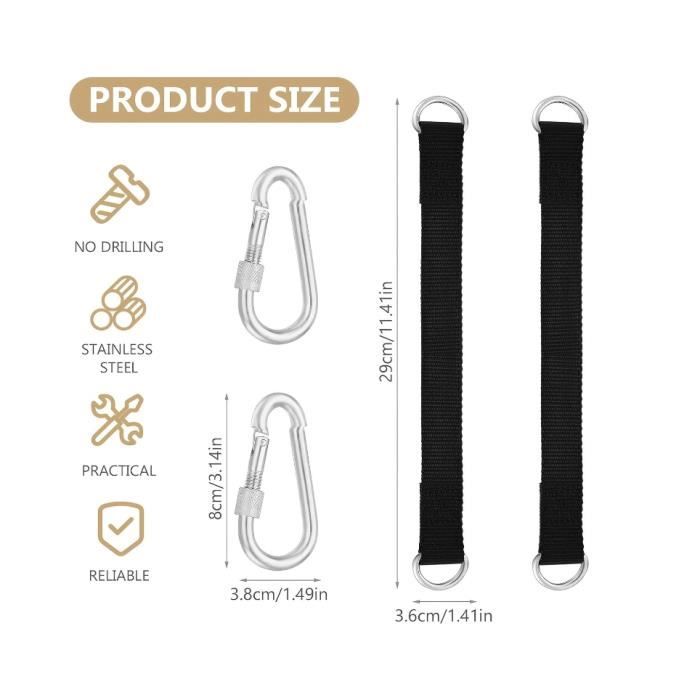 Mousquetons M10 Anneau Rotatif Kit Suspension Fauteuil Suspendu - Ressort + Mousquetons Acier Inoxydable 304 (Capacité 300kg) Ressort Balançoire Acier Inoxydable