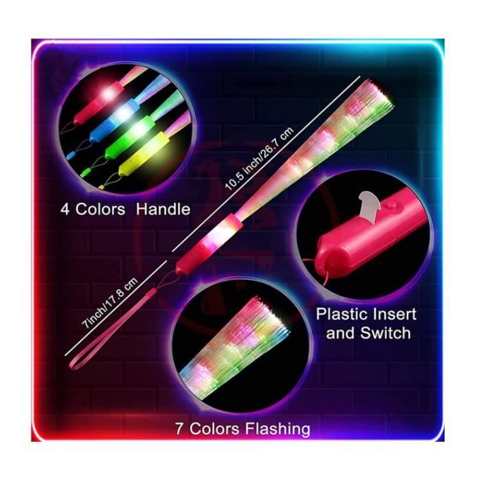 Lot De 20 Bâtons Lumineux LED En Mousse – 3 Modes Clignotants (rapide, Lent, Alterné), Couleurs RVB, 6-8h D’autonomie, Pour Fête, Concert, Halloween