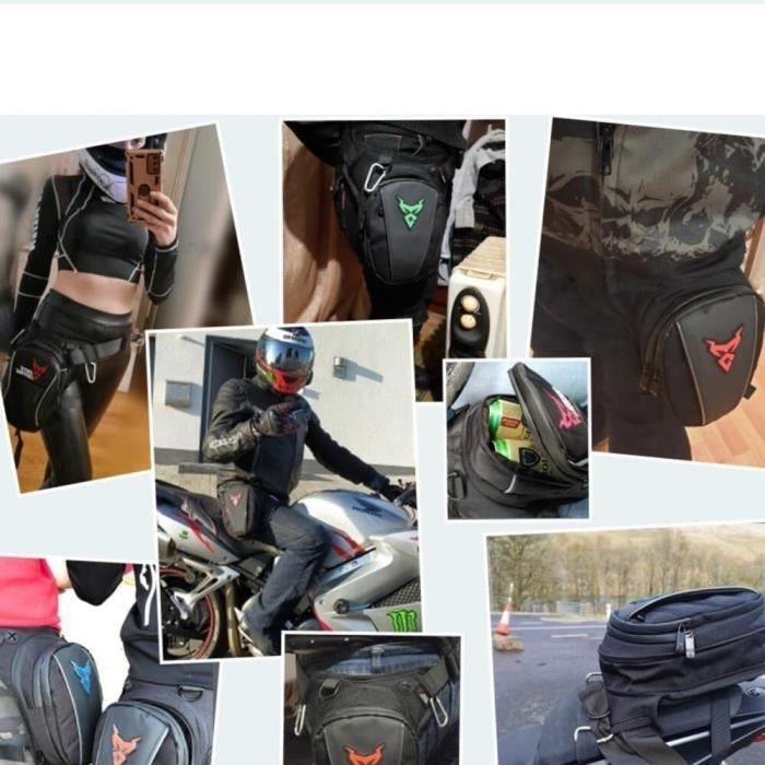 Sac Banane De Jambe Moto Sport - Nylon Résistant Eau, Bandes Réfléchissantes, Ceinture 3 Réglages