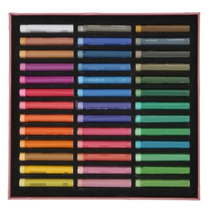 DOMS Lot De 50 Pastels à L'Huile Non Toxiques - Qualité Supérieure CE/EN 71-3 - Étui Plastique Rigide Avec Grattoir Et Stylo Aquarelle