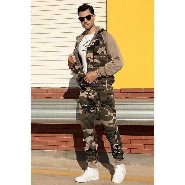 Surv tement Homme Ensemble Camouflage D contract Causal Sweat