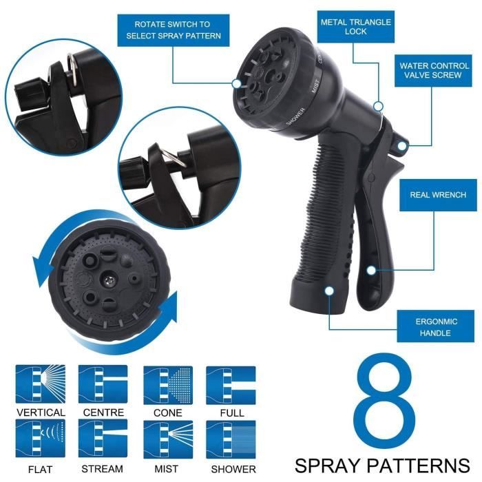 Tuyau Arrosage Extensible 30m - 10 Modes - Léger Et Sans Torsion - Avec Pistolet