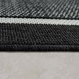 Tapis À Poils Ras Intérieur & Extérieur Aspect 3D Bordure Uni Look Naturel En Noir [80x150 cm]-2