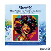 Mini Peinture par Numéros 20x20cm avec cadre Reine Africaine Pop Art – Figured'Art