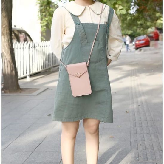 Pochette Telephone Portable Femme Sac Bandoulière Pochette Portable À Écran Tactile Sacroche