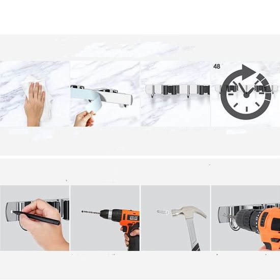Support Mural Ventouse Pour Balai Et Serpillère – Sans Perçage, Aspiration Puissante | Rangement Cuisine Salle De Bain