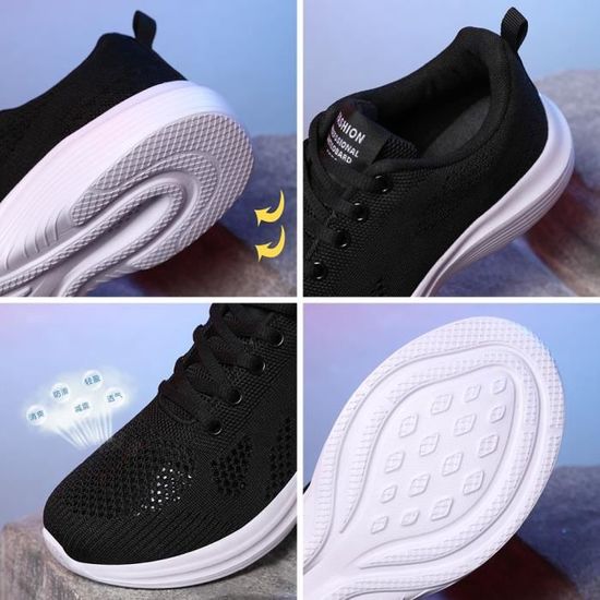 Baskets en maille pour femme, semelle souple pour femme, baskets respirantes à lacets antidérapantes et légères, chaussures de sport décontractées, chaussures de tennis de marche pour femme, bleu, 36 Baskets en maille pour femme, semelle souple pour femme, baskets respirantes à lacets antidérapantes et légères, chaussures de sport décontractées, chaussures de tennis de marche pour femme, bleu, 36