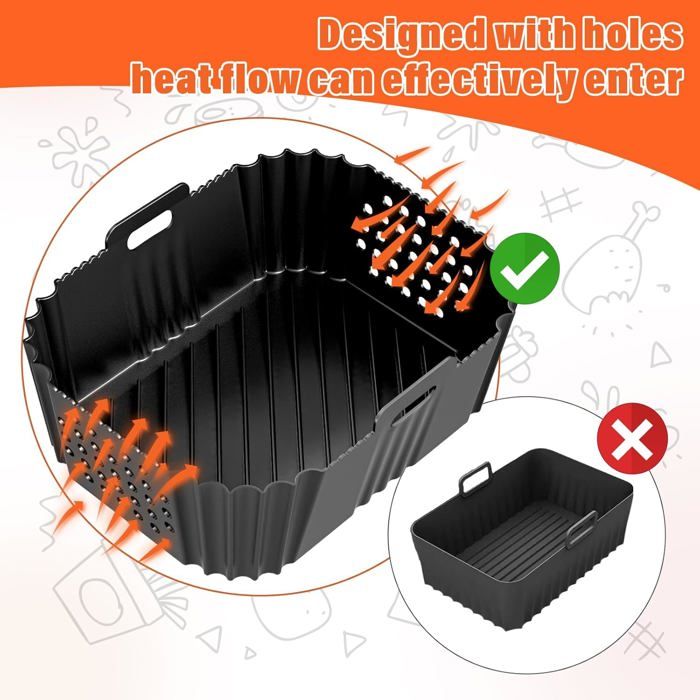 Set 2 Stampi Per Waffle In Silicone Per Airfryer Ninja (AF300/400/451/500) Con Pennello E Raschietto - 5