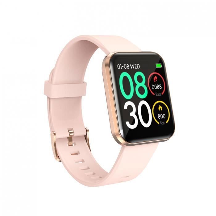 Montre connectee rose poudré discount