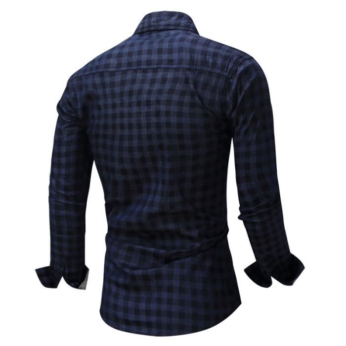 Chemise homme Orvis grande taille bleu patchwork à carreaux
