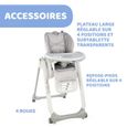 CHICCO Chaise Haute Polly 2 Start - 4 Roues happy silver-3