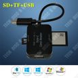 TD® 3 en 1 lecteur de carte SD USB micro compact flash multifonction externe 3 ports adaptateur convertisseur memory card reader-3