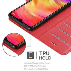 Étui Portefeuille Rabat Pour Xiaomi Redmi 9T - Similicuir Noir - Protection Chocs - Neuf