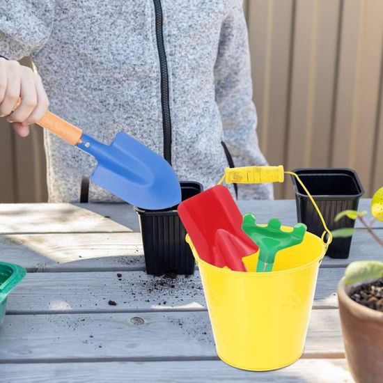 Ensemble Outils De Jardinage Enfants Avec Gants - Mini Pelle, Râteau, Fourche Et Gants - Jouets Plein Air