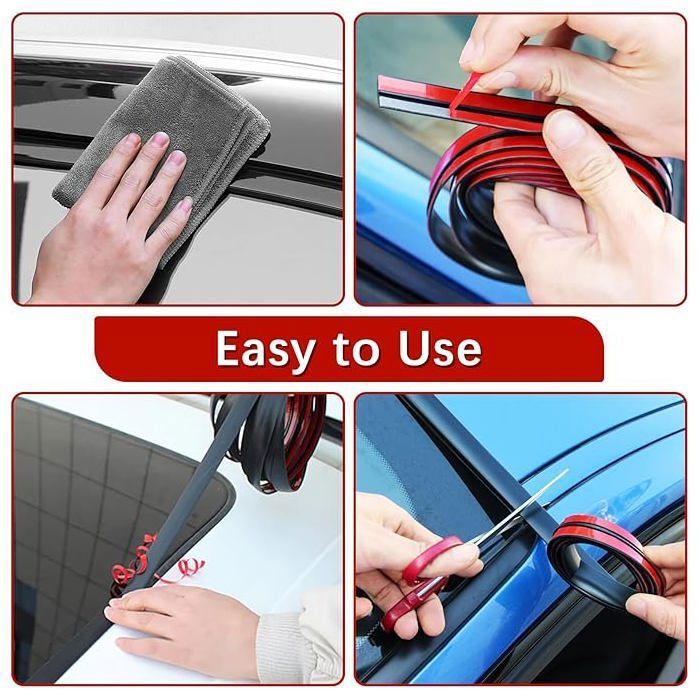 Joint Caoutchouc Adhésif Pour Vitres De Voiture - 4 Mètres - Anti-bruit