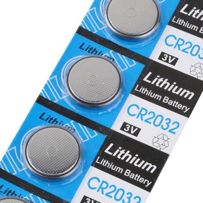 Blister de 2 Piles plates bouton CR 2032 lithium 3V