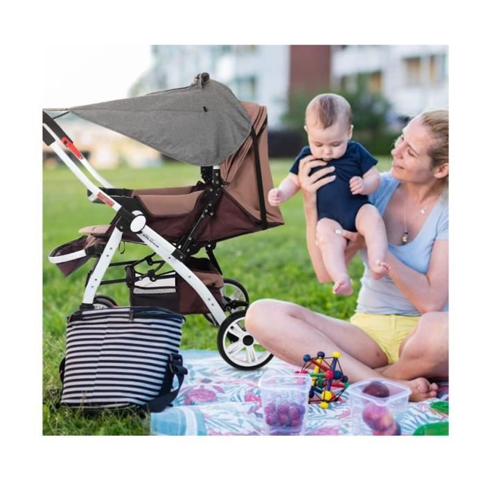 Ombrelle Poussette Universelle Anti UV 50+, Parasol Poussette Bébé  Universelle, Parapluie Poussette Avec Pince Réglable Et Bras Réglable,  Ombrelle