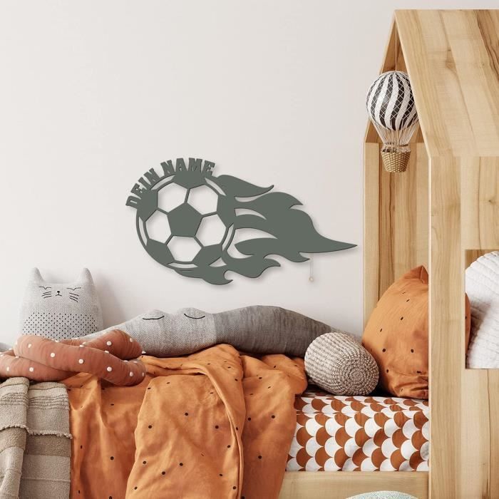 Veilleuse LED Murale Lion Personnalisée - Bois Gravé Avec Prénom | Déco Enfant 51x35cm | Multiple Couleurs Disponibles | Cadeau Naissance, Baptême