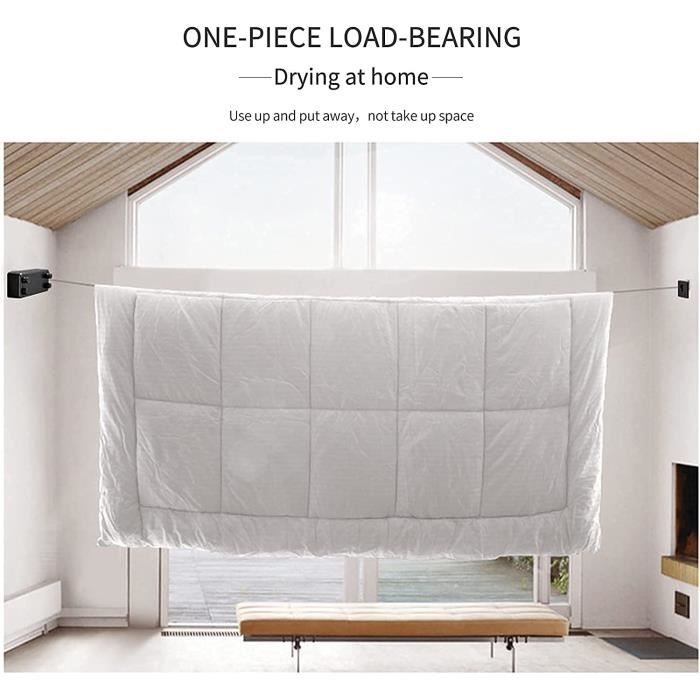Corde à Linge Rétractable 4 Ou 5 Fils - Extensible Jusqu'à 3,75 M, Pour Intérieur/extérieur (blanc/bleu/rose Aléatoire)