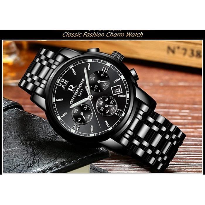 Montre Montre Homme Montre en Acier de Luxe Pour Hommes Toute la
