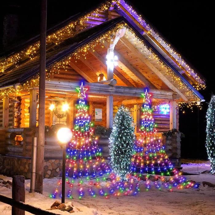 Guirlande Lumineuse Sapin de Noël Avec Etoile, 2M*9 Branche 198 LEDs Guirlande  Lumineuse Arbre Noël avec 8 Modes d'Eclairage, Télécommande, Etanche USB Guirlande  Lumineuse de Noël : : Luminaires et Éclairage