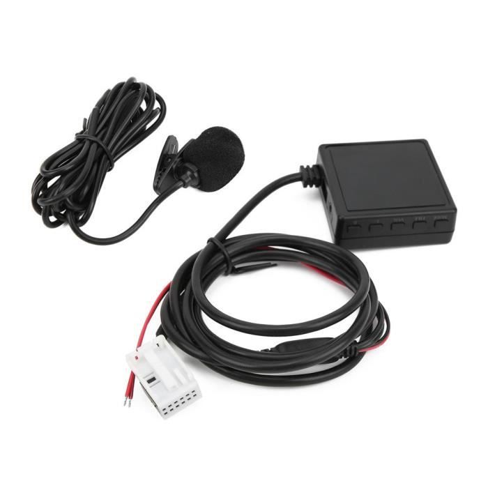 Adaptateur de Musique Bluetooth 12 Broches 5.0 Câble Audio Auxiliaire  Microphone Remplacement Mains Libres pour Peugeot 207 307 407 308 Citroën  C2 C3