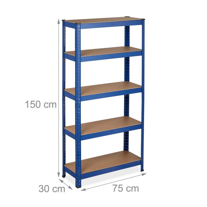 Relaxdays Rangement en métal, 4 Niveaux, Jusqu’à 160 kg