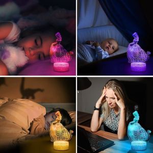 Lampe De Chevet 3D LED Attrape-Rêve – Veilleuse Tactile 16 Couleurs Avec Télécommande