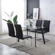 AKALNNY Lot de 4 Chaises avec Dossier Siège Confortable - Simili Noir--utilisée pour les chaises de salle à manger de restaurant-0