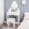 Coiffeuse Moderne Table De Maquillage Avec Tabouret Pour Chambre