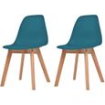 #37272 2 x Chaises de salle à manger Professionnel - Chaise de cuisine Chaise Scandinave - Turquoise - Plastique Parfait-0
