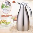 2000ML Bouteille Thermos Isotherme Chaud Inox Duel Pont Vide Pour Voyage Voiture-0