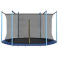 Filet de trampoline 250 cm bord intérieur - 6 poteaux - 8Ft - filet de sécurité-0