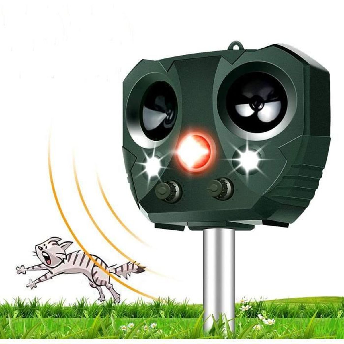 Répulsif solaire à ultrasons pour oiseaux, répulsif d'extérieur pour — free download