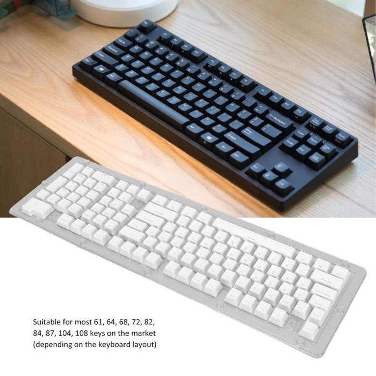 ULTRAEQUIP Keycaps Set - Side Printed Shine Through 139 Keys Japanese Transparent Cherry Profile Dye Sub Purple And Green Keycaps For Mechanical Keyboard Key Cap - Color PURPLE KEYCAP SET | Guatemala