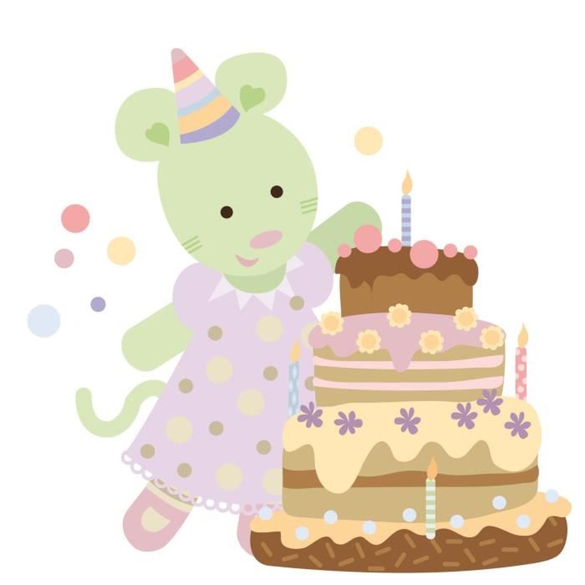 Sticker Bebe Doudou Gateau Anniversaire 47 X 49 Cm Cdiscount Maison