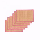 JADOREL Tapis de cuisine - 33x48 cm - LOT 6 SETS DE TABLE BAMBOU Rose - Bambou - UN AMOUR DE TAPIS