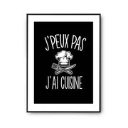 Affiche Humoristique 'J'peux Pas Blanc' A2 Premium - Décoration Murale BMX, Papier 310g/m²
